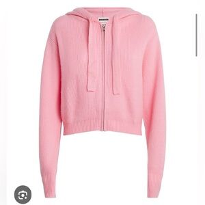 Crush. Raja Pink zip- front hoodie cashmere cardigan sweater - size medium (3)